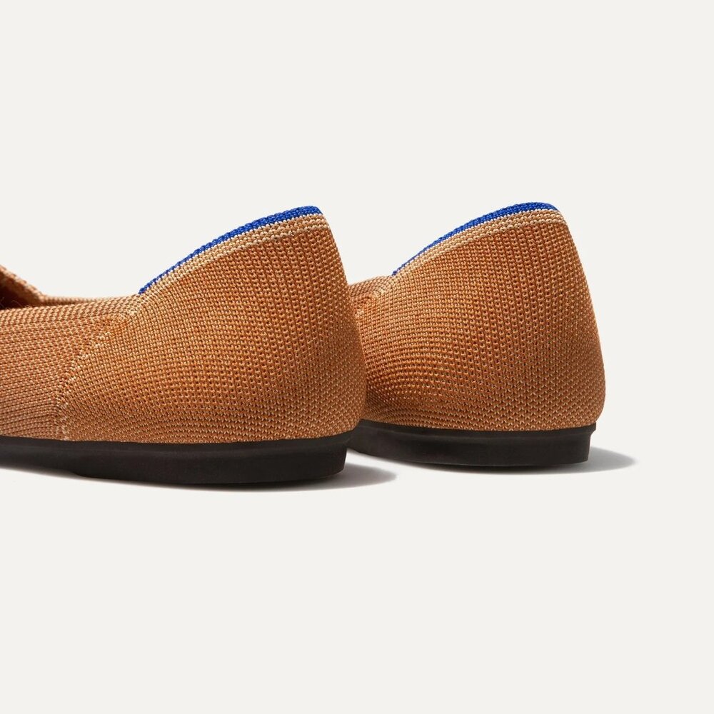 Rothy's Rust Orange Ballet Flats with Blue Trim - Picture 4 of 15